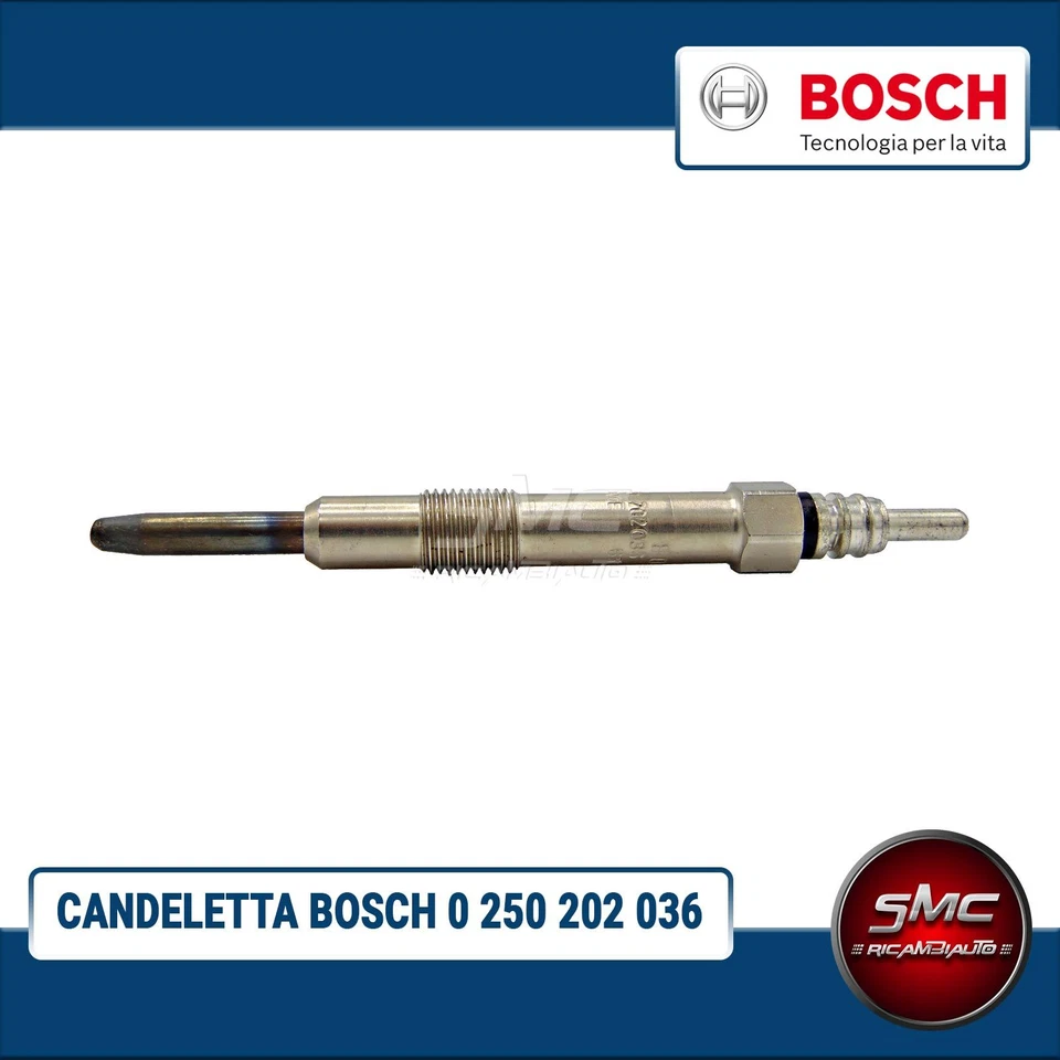 KIT 4 CANDELETTE BOSCH FIAT PUNTO (188) 1.9 JTD KW 63 CV 86 - Imagen 2 de 4