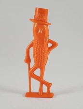 Vintage Planters "Mr. Planters" Plastic Toy Whistle, 2 1/2" tall, Orange