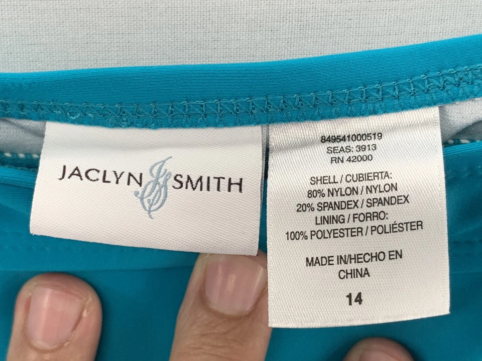 Traje de baño para mujer Jaclyn Smith parte inferior falda corta azul claro elástico talla 14 Foto 2 de 4