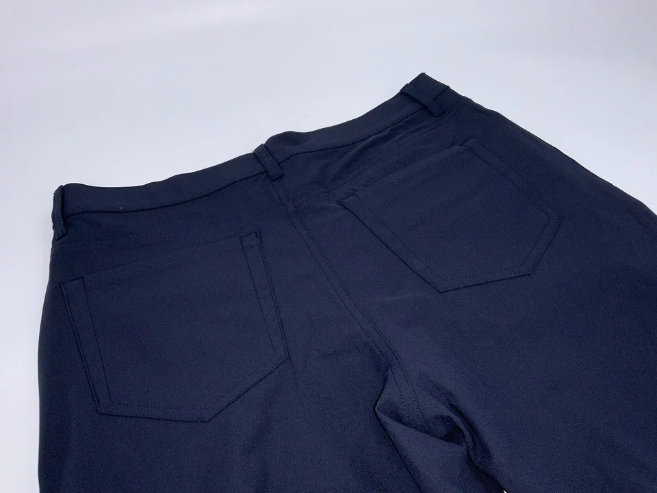 Pantalones de cercanías Hickey Freeman 5 bolsillos 34x31 azul poli plano YGI F2-426 Foto 4 de 4