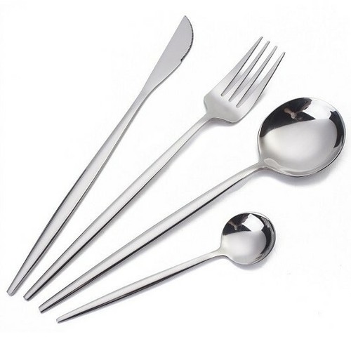 High Quilty Flatware sets, stainless cutlery 4 piece - Picture 3 of 8