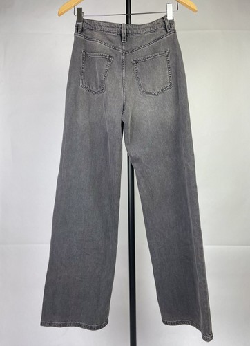 H&M Girls Wide Leg Jeans Size 14 Kids Dark Gray Denim High Waist Adjustable - Picture 8 of 14