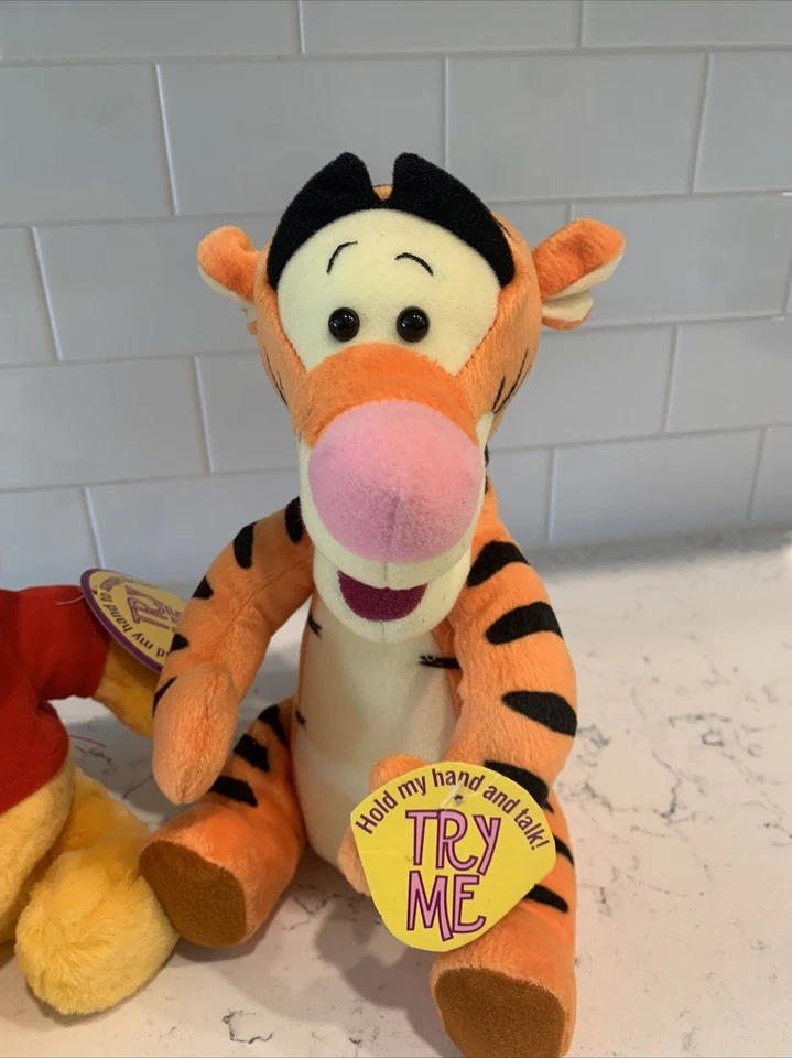 美泰迪士尼小熊维尼老虎说话互动玩具二手 1999 年复古 — 第 3/4 张图片