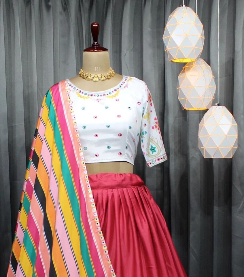 Vêtement Mariage Fête Pakistanais Choli Lehenga Lazzari Indien Bollywood Design - Photo 4/4