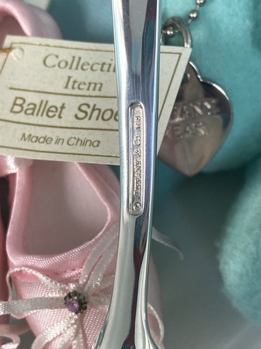 Tiffany&Co Baby Spoon Ballet Shoes Sterling Silver Ballerina Baby Shower Gift - Picture 9 of 12