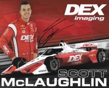 SIGNED 2021 SCOTT MCLAUGHLIN "DEX IMAGING" #3 VERIZON INDY CAR POSTCARD HANDOUT