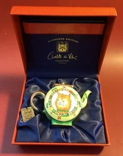 NIB 1995 CHARLOTTE DI VITA TEAPOT “WHISKERS” HIGHLY COLLECTIBLE HDPTD MINIATURE