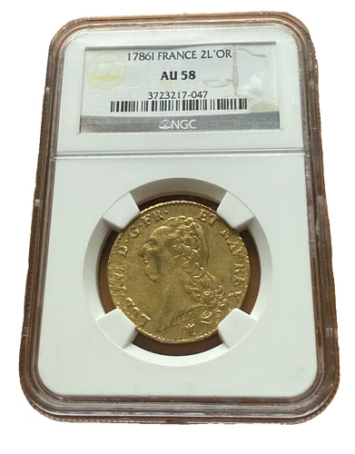 France 1786 I Gold 2 Louis D'or NGC AU58