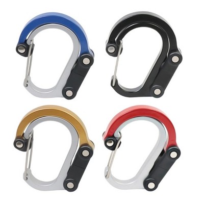 Outdoor Carabiner Clip Swivels Hook Aluminum D Shape Buckle Clip Multifunctional