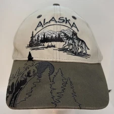 Alaska Cap Hat Artic Circle Enterprises Strapback Embroidered Wolf AK