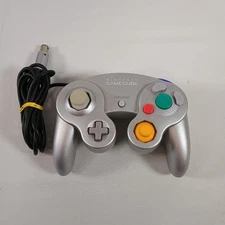 Nintendo GameCube Silver Controller OEM Platinum DOL-003 Tested Working