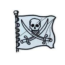 Pirate Flag Pirates Skull Crossbones Patch, Iron On/Sew On