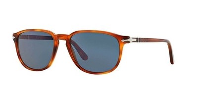 Persol PO3019S Square Sunglasses, Terra Di Siena/Crystal Blue, 52 mm