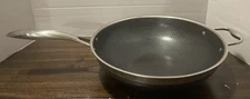 Hexclad 12" Wok Hybrid Stainless Steel Nonstick Pan Used no lid (W10)