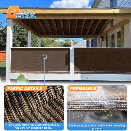 Shade Cloth Fabric Roll Brown Privacy Fence Screen UV Block Garden Shelter Cover - Picture 3 of 18