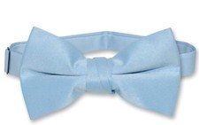 Vesuvio Napoli Boys BOWTIE Solid BABY BLUE Color Youth Bow Tie