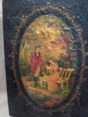 Russian Laquer Box Eugeniy Onegin Handmade 1950's 7x5x2.2 inches