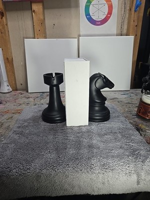 Chess Bookends, Office Decorative Bookends for Shelves, Heavy Bookends Book S...