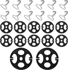 24 PCS Car Seat Cover Plum Plate Metal Hooks, Automotive Plastic Black 