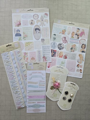 Melissa Frances Scrapbook Sticker, Embellishment Lot