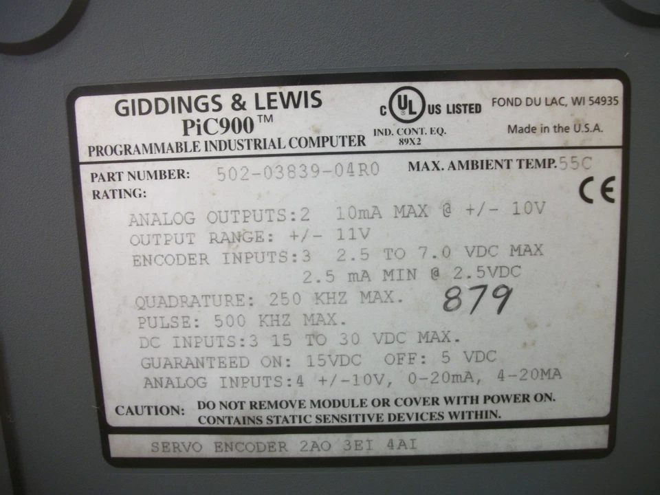 GIDDINGS & LEWIS PiC900 SERVO ENCODER MODULE 502-03839-04R0 - Image 4 of 4