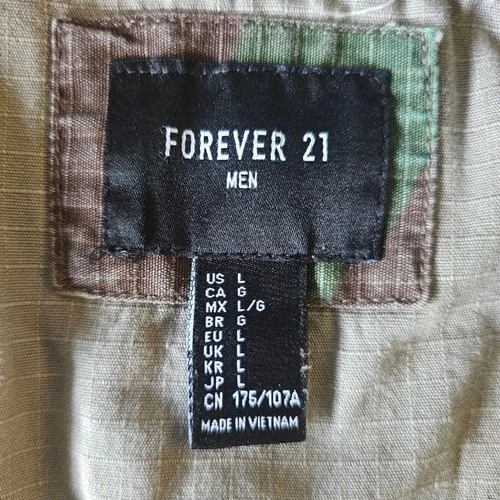 Forever 21 Men Woodland Camo Ripstop Anorak Pullover Jacket US Large image 12