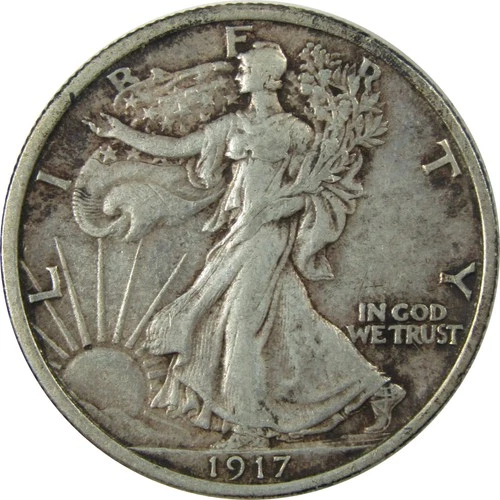 1917 Liberty Walking Silver 50c Very Fine / Extremely Fine SKU:I25941