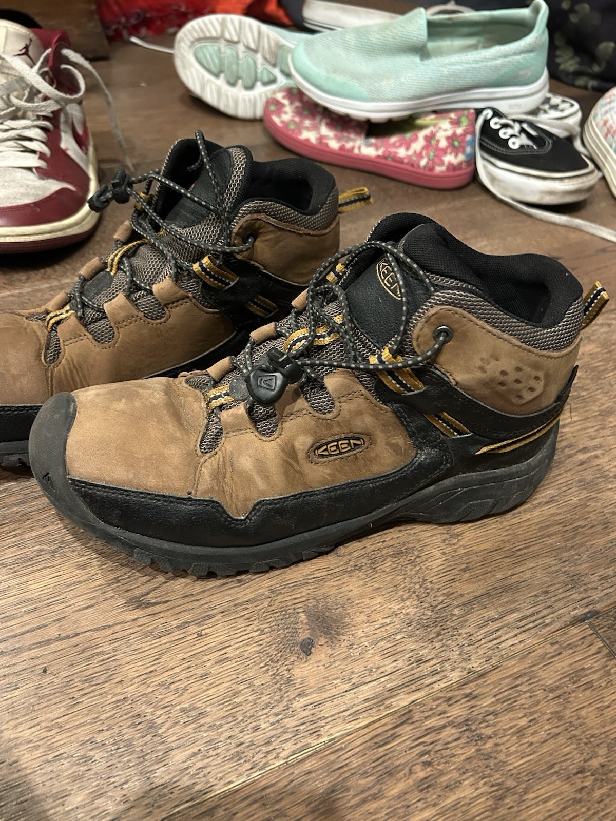 Keen Scarpone da Escursionismo Impermeabile Bambina Marrone Punta Tonda Imbottito