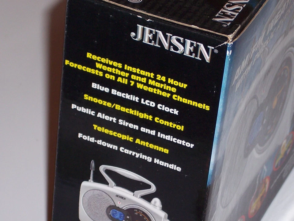 Jensen Weather Band Public Alert Radio & Blue backlit LCD clock Storm Siren - Image 3 of 4