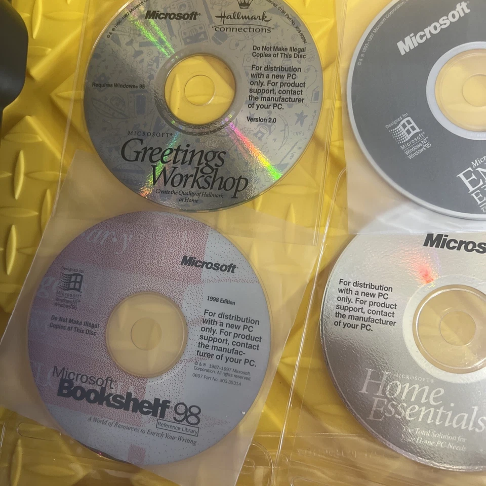 Vintage Software Lot Microsoft Money 98 Encarta Bookshelf Home Original CDs - Image 2 of 4