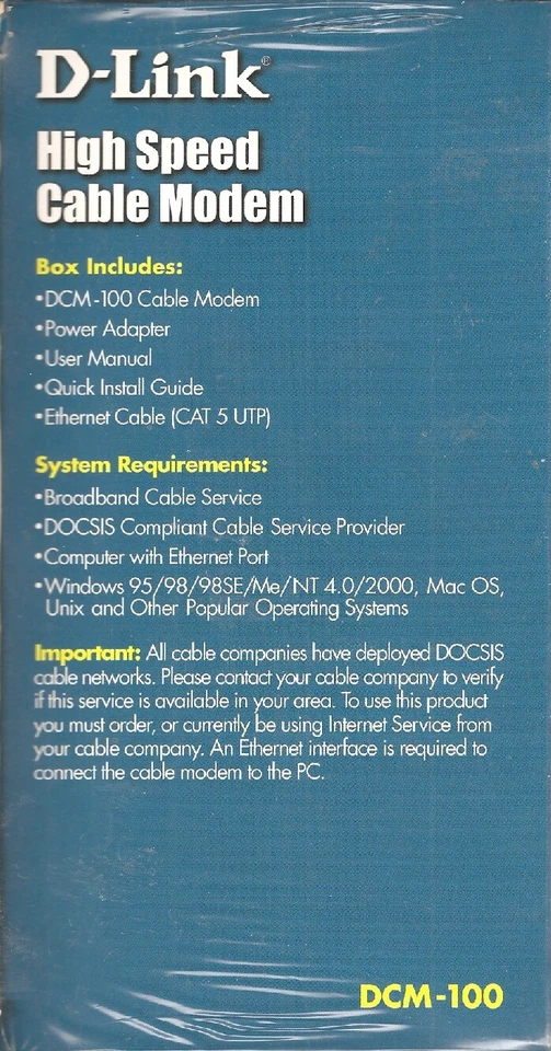 D-Link DCM-100 Cable Modem - Image 3 of 4