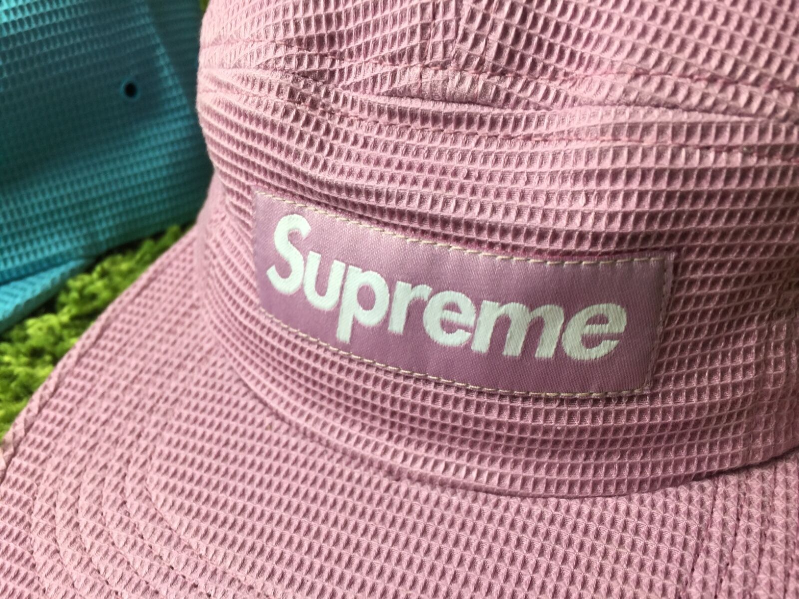 Box logo hat Supreme Blue size 22.2 Inches in Cotton - 30466962