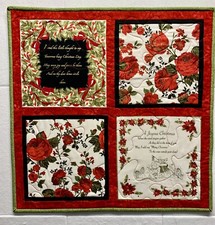 Handmade Quilted Christmas Tree Table Topper - Red, Black and Green 64 