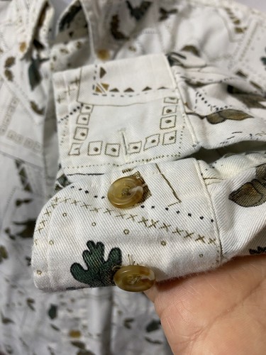 High Sierra Mens Button Up Down LS Pheasant / Fish Shirt White Large Medium - Picture 6 of 11