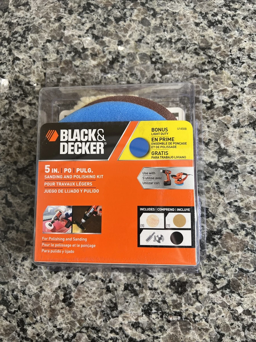 BLACK DECKER 5 in SANDING And POLISHING KIT Bonus Light Duty Pad