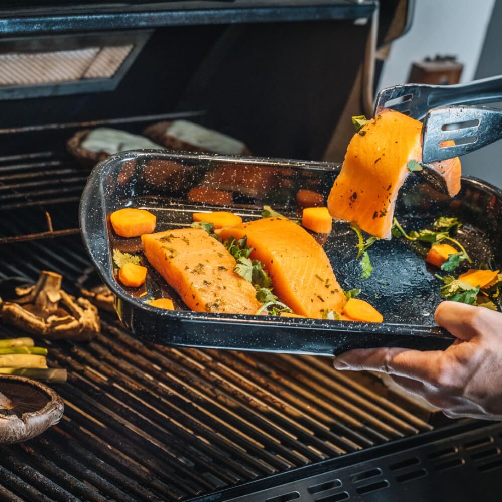 3 piece multiuse set. Enameled steel bake, broiler pan, and grill with rack. Ver