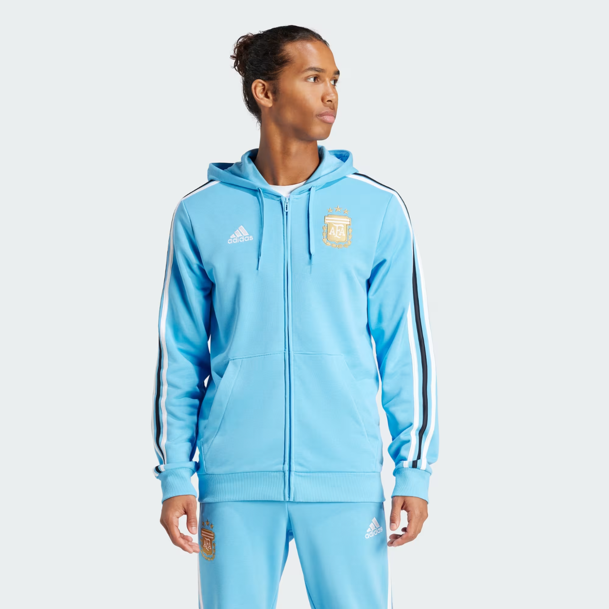 ARGENTINA NATIONAL TEAM DNA 3 STRIPS 24 HOODIE JACKET - ADIDAS