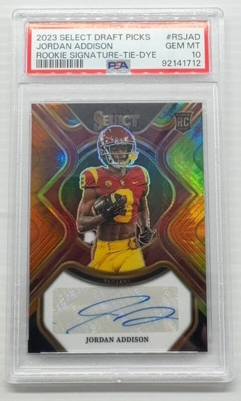 Jordan Addison Panini Select Draft Picks Rookie Signatures #RSJAD Tie-Dye