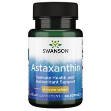 Swanson Astaxanthin 4mg 60 Softgel, Immune Support, Antioxidant Support