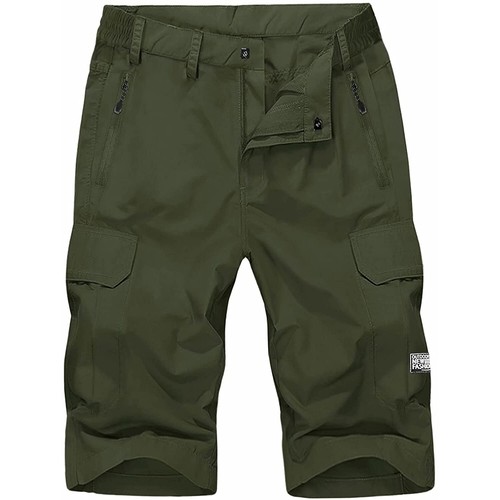 Mens 3/4 Capri Cargo Shorts Multi Pockets Lightweight Outdoor Hiking Nylon Pants - Picture 31 of 129