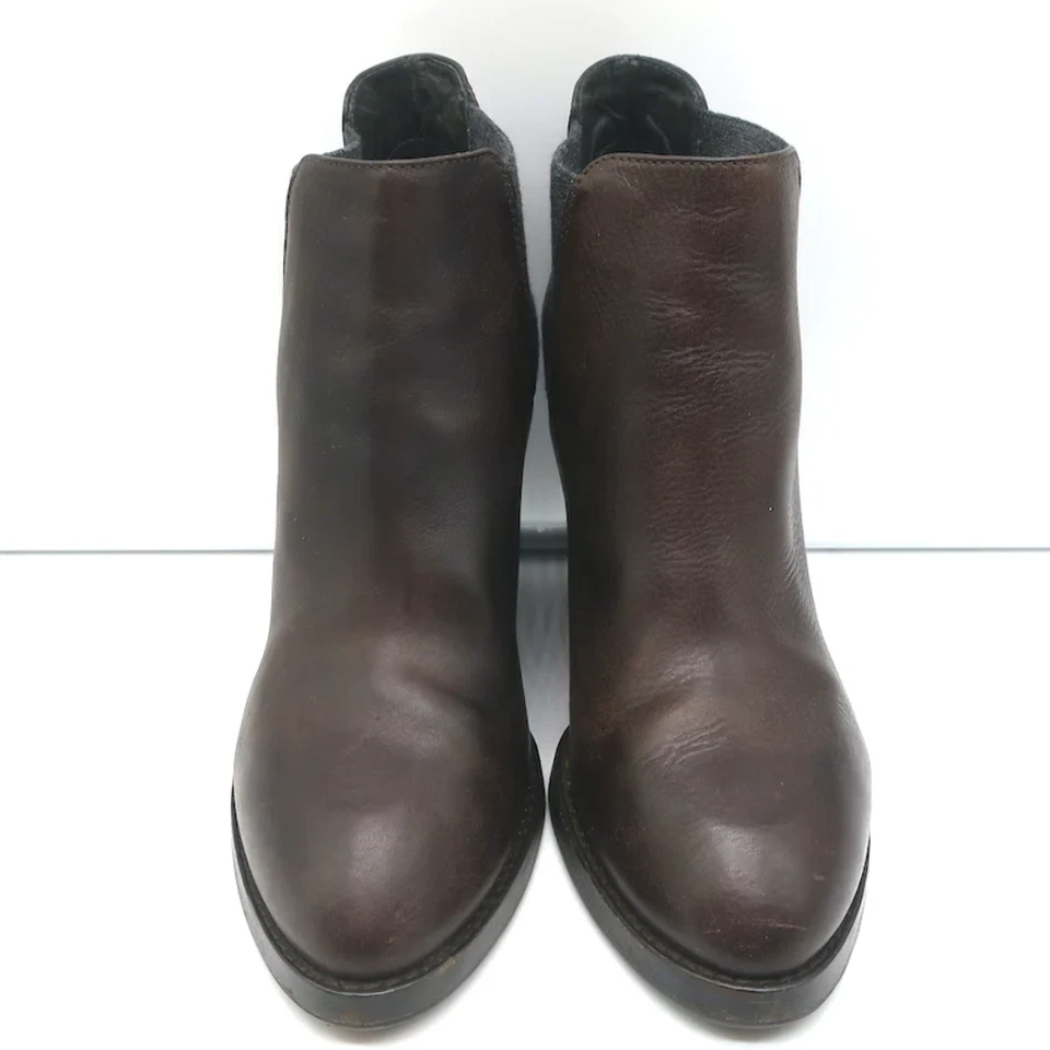 Brunello Cucinelli 坡跟踝靴深棕色皮革 41 码切尔西靴 — 第 4/4 张图片