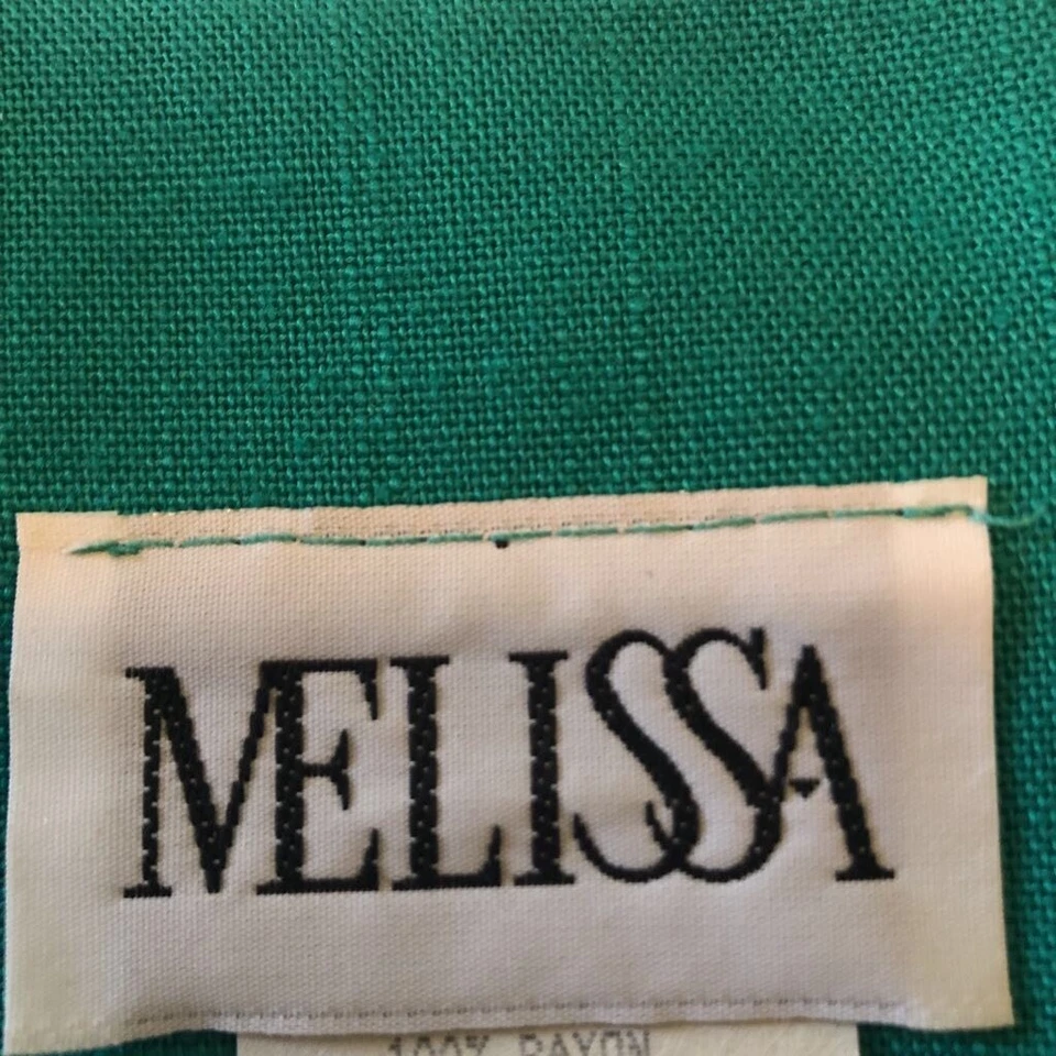 Traje Falda Vintage Melissa Mujer 2 Piezas Multicolor Verde Azulado Floral Manga Larga 14 Foto 4 de 4