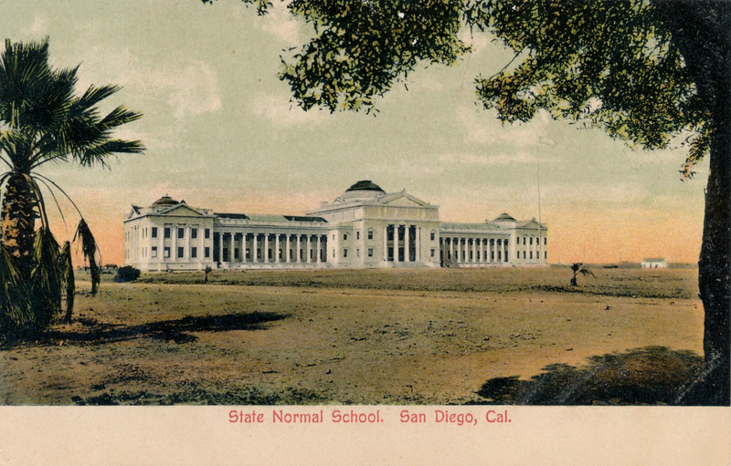 STATE NORMAL SCHOOL, SAN DIEGO, CAL. CA. TEACHERS COLLEGE. UDB. ARTISTIC VIEW.