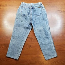 Vintage Retro 90s PS Gitano Womens Acid Wash Mom Capris Jeans  16x25.5"