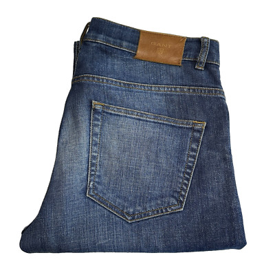 Gant Tyler Jeans Herren W34 L31 Blau Regular Straight Stretch Denim Vintage Y2K