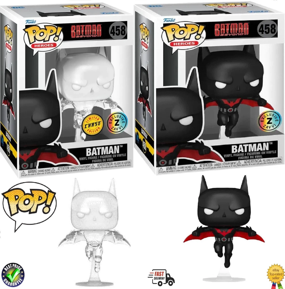 Funko POP! Heroes: DC Comics BATMAN BEYOND #458 & CHASE Bundle ZAVVI  Exclusive