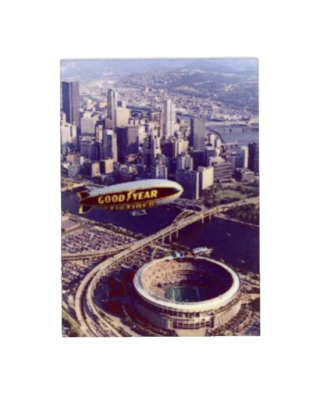 Goodyear Blimp over Rivers Stadium METAL football card