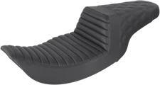 Step-Up Seat Tuck-nRoll/Lattice Stitch Black Harley Road King/Street Glide 97-07