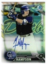 Garrett Hampson 2016 Bowman Chrome 1st Bowman Refractor RC AUTO /499 Rockies