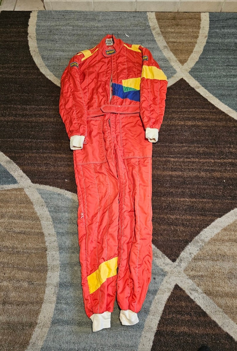 Vintage OMP Nomex III Full Racing Suit Red Made in Italy Mens Size
